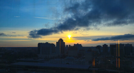 Fototapeta premium Sunset In Downtown Winnipeg