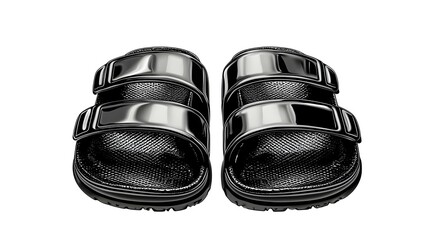 Naklejka premium Black Slide Sandals for Comfort and Style in Summer Fashion