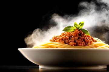 Enjoy heartwarming pasta bolognese for a romantic Valentine\'s Day dinner celebration. Generative AI