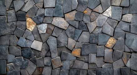 Unique three dimensional wall art design in shades of blue with geometric patterns