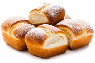 Delicious heart-shaped pastries for Valentine\'s Day with a beautiful white background. Generative AI