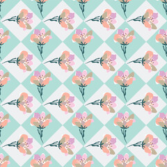 Vector floral seamless pattern with peonies stock illustration