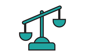 Scales icon set . Law scale icon. Justice sign