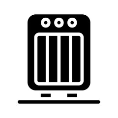 Electric heater icon. Concept of heating, warmth, and comfort.