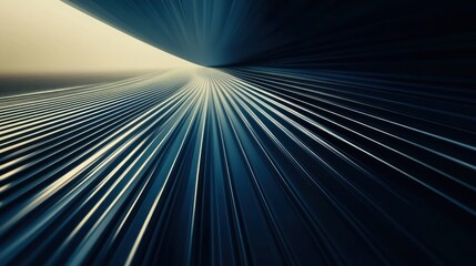 A dynamic perspective of elongated lines converging into a smooth horizon.