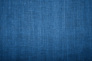 Blue burlap jute canvas texture background