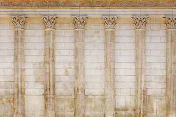 Background of antique Roman temple wall