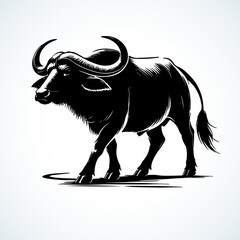 Elk vector silhouette with black and background 