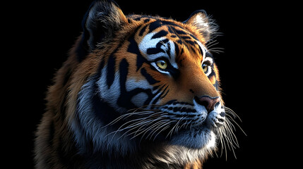 Naklejka premium Closeup of a Tiger's Face Realistic Image