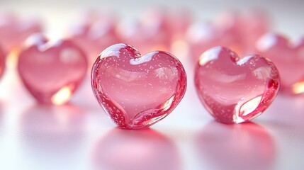 Delicate Pink Glass Hearts: A Symbol of Tender Love and Affection