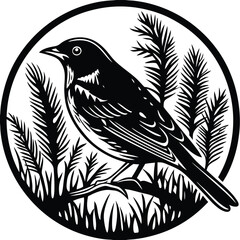 Martin vector silhouette, isolated white background