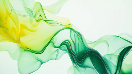 Obraz premium Abstract green and yellow flowing liquid. Concept of fluidity, movement, and energy.