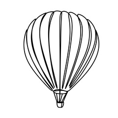 Obraz premium Hot air balloon in continuous one line art drawing