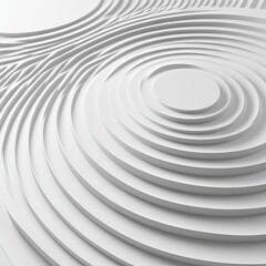 Fototapeta premium Abstract white layered design with smooth, circular waves creating a serene and modern visual effect.