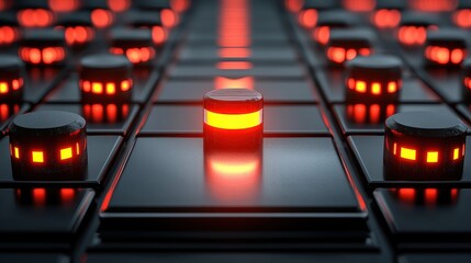 Interactive control panel lighting studio digital art modern environment close-up view technology concept