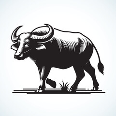 Elk vector silhouette with black and background 