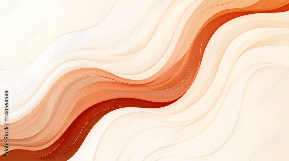 Canvas Prints abstract background with flowing orange and white wavy lines.