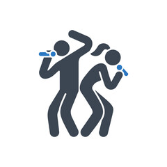 Singing Performers with Microphone Icon