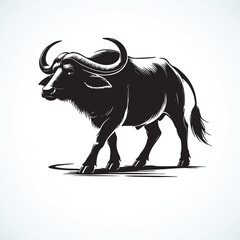 Elk vector silhouette with black and background 