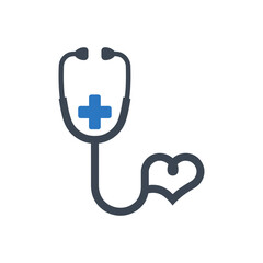 Heart Health Stethoscope Icon