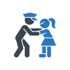 Officer Helping Child Icon