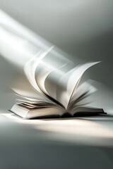Open Book Pages Turning Motion Light Knowledge Education Ideas Learning Potential