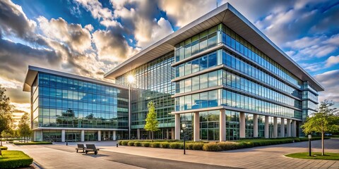 Modern Office Building, Milton Keynes, Unity Place, Santander Headquarters, Architectural Photography, Documentary Style, Corporate Campus, Business District, UK