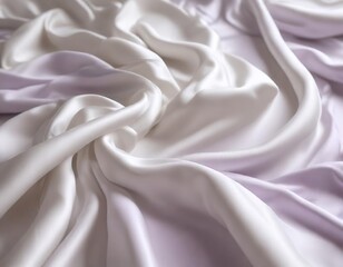 Fototapeta premium White lavender silk fabrics draped in a flowing manner, sheer, elegant