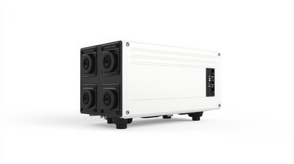 Obraz premium Advanced multi-lens surveillance camera system on white background