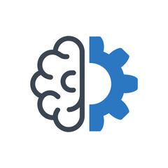 Brain and Gear Balance Icon