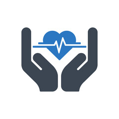 Fototapeta premium Heart Health Care Icon