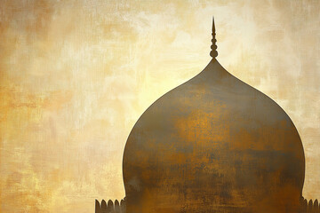 Mosque Dome Silhouette. Islamic Architecture Concept.