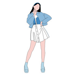 Idol outfit with blue color.