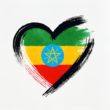 recommend clip art: heart shape with national Ethiopia flag