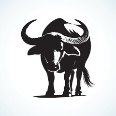 Elk vector silhouette with black and background 