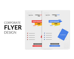 Corporate business flyer template design with 2 color variations. Brochure design, minimal cover modern layout