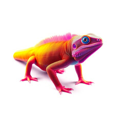 Obraz premium Beautiful iguana Clipart, isolated on a white background, iguana Generative AI.