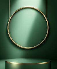 Green and Gold Product Display Podium