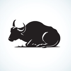 Elk vector silhouette with black and background 