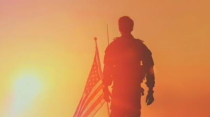 USA Flag Illustration with the Word "United States" for Independence Day

