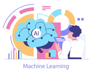 Data Science. Flat Vector Illustration