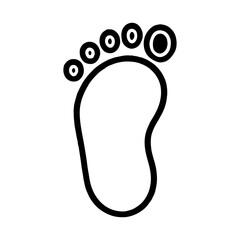 Human footprint outline icon vector illustration design on white background.