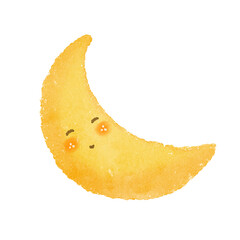 Half Moon Cute Vector Illustration