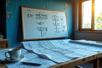 Blueprint at Site Building