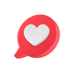 heart and love emoji icon,3D Social media online platform concept