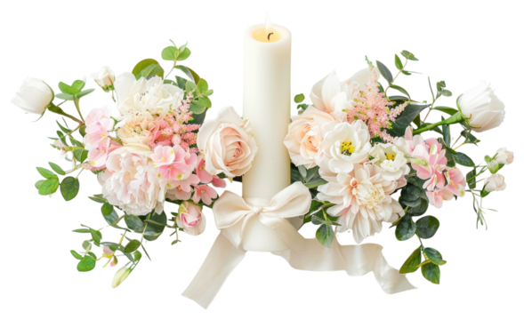 PNG Wedding white Candlestick flower candle blossoms.