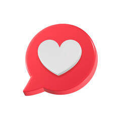 heart and love emoji icon,3D Social media online platform concept