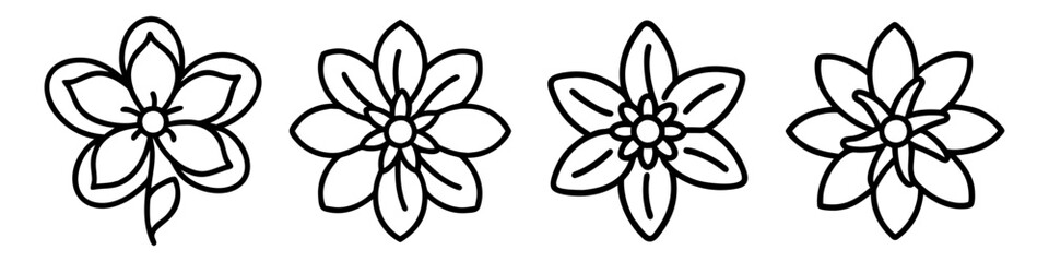 anemopsis yerba mansa icon, flower line art, flower icon - Minimalistic black outline illustration of anemopsis yerba mansa flower, perfect for icons, logos, and floral-themed designs.

