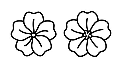 Fototapeta premium nasturtium icon, flower line art, flower icon - Minimalistic black outline illustration of nasturtium flower, perfect for icons, logos, and floral-themed designs.