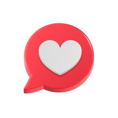 heart and love emoji icon,3D Social media online platform concept
